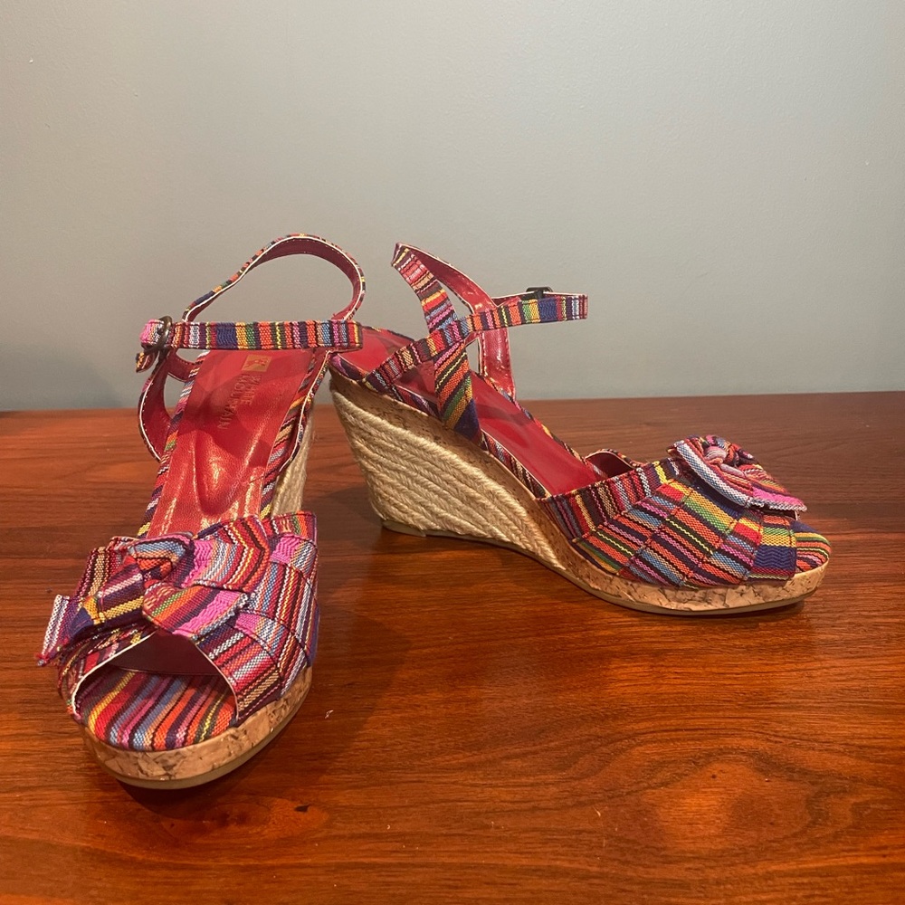 Multicolor Wedge Espadrilles Sz 7